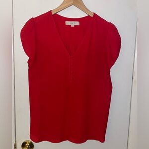 Loft red blouse. Size Small